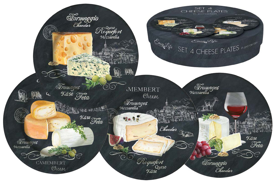 Набор закусочных тарелок Мир сыров, 19 см, 4 шт