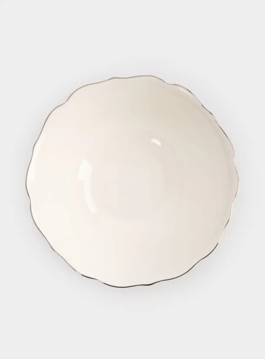 Салатник, 14х5 см, 360 мл, фарфор F, белый, с серебристым кантом, Dynasty, image-4