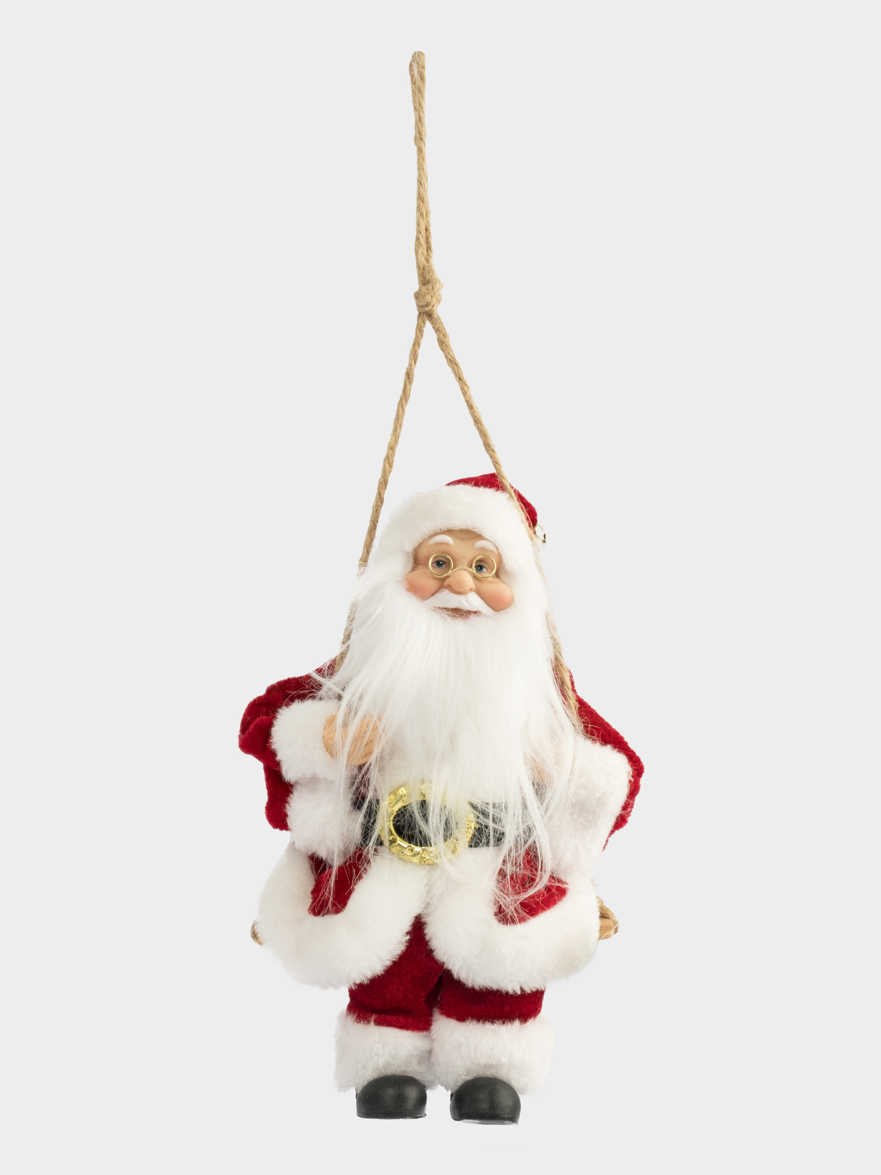 Изделие декоративное, 23 см, подвесное, полиэстер, Санта на качелях, New year, image-0