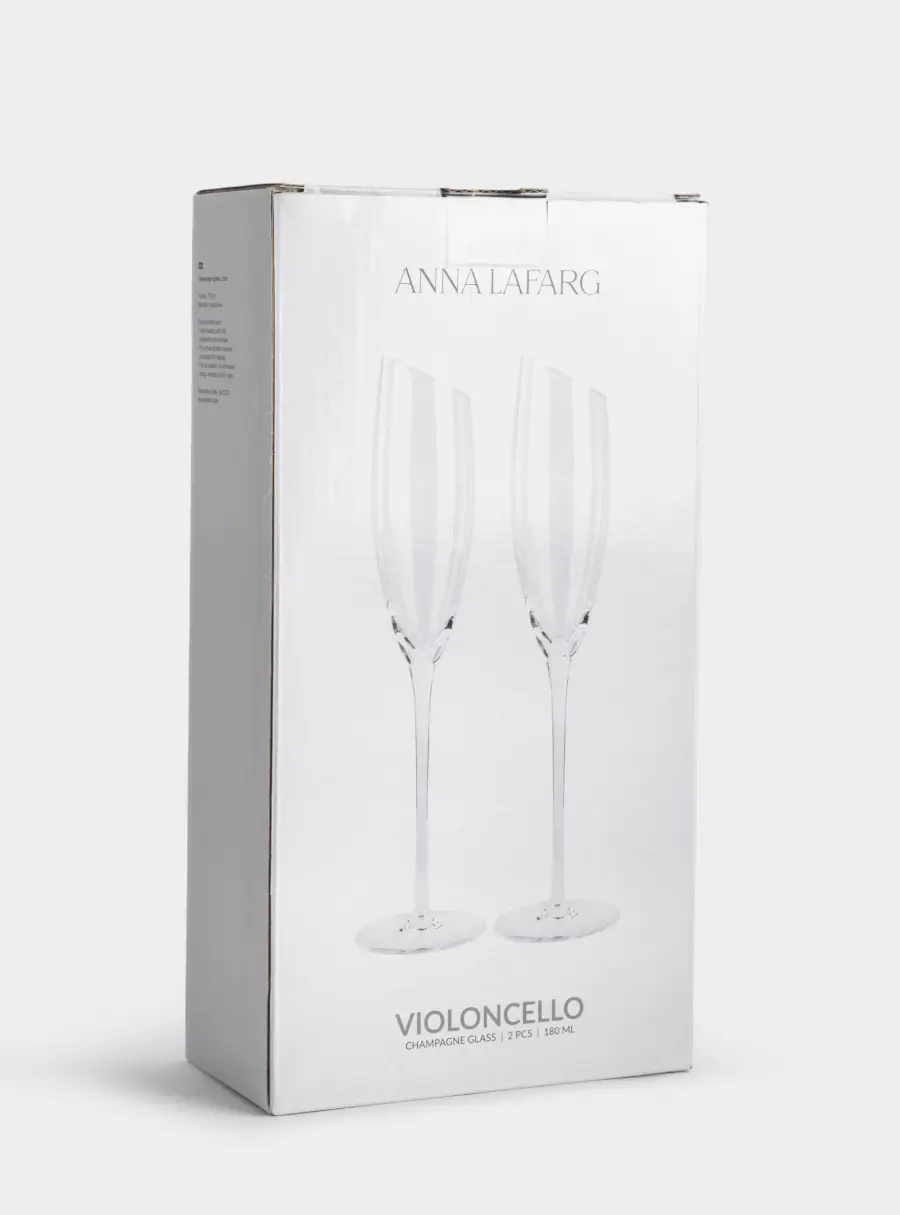 Бокал для шампанского, 180 мл, 2 шт, кристальное стекло, Violoncello, image-6