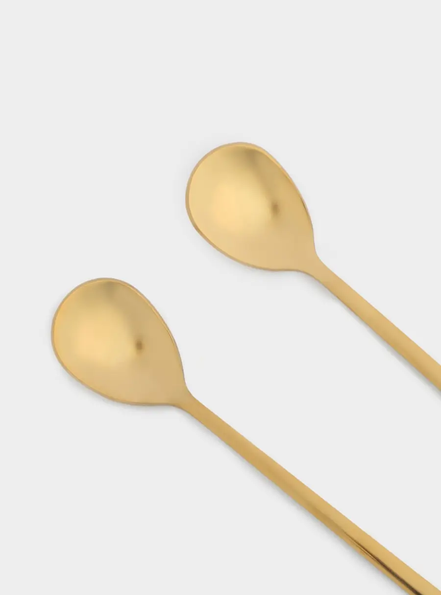 Ложка десертная, 15 см, 2 шт, сталь, золотистая, Венок, New year ,image-2