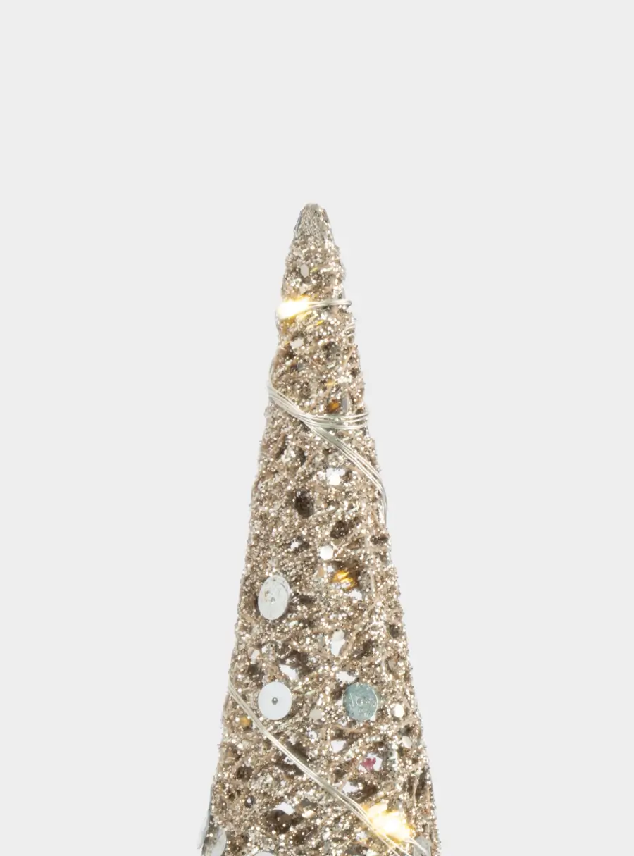 Ель-конус, 60 см, с подсветкой, полиэстер/металл, шампань, Celebration, image-1