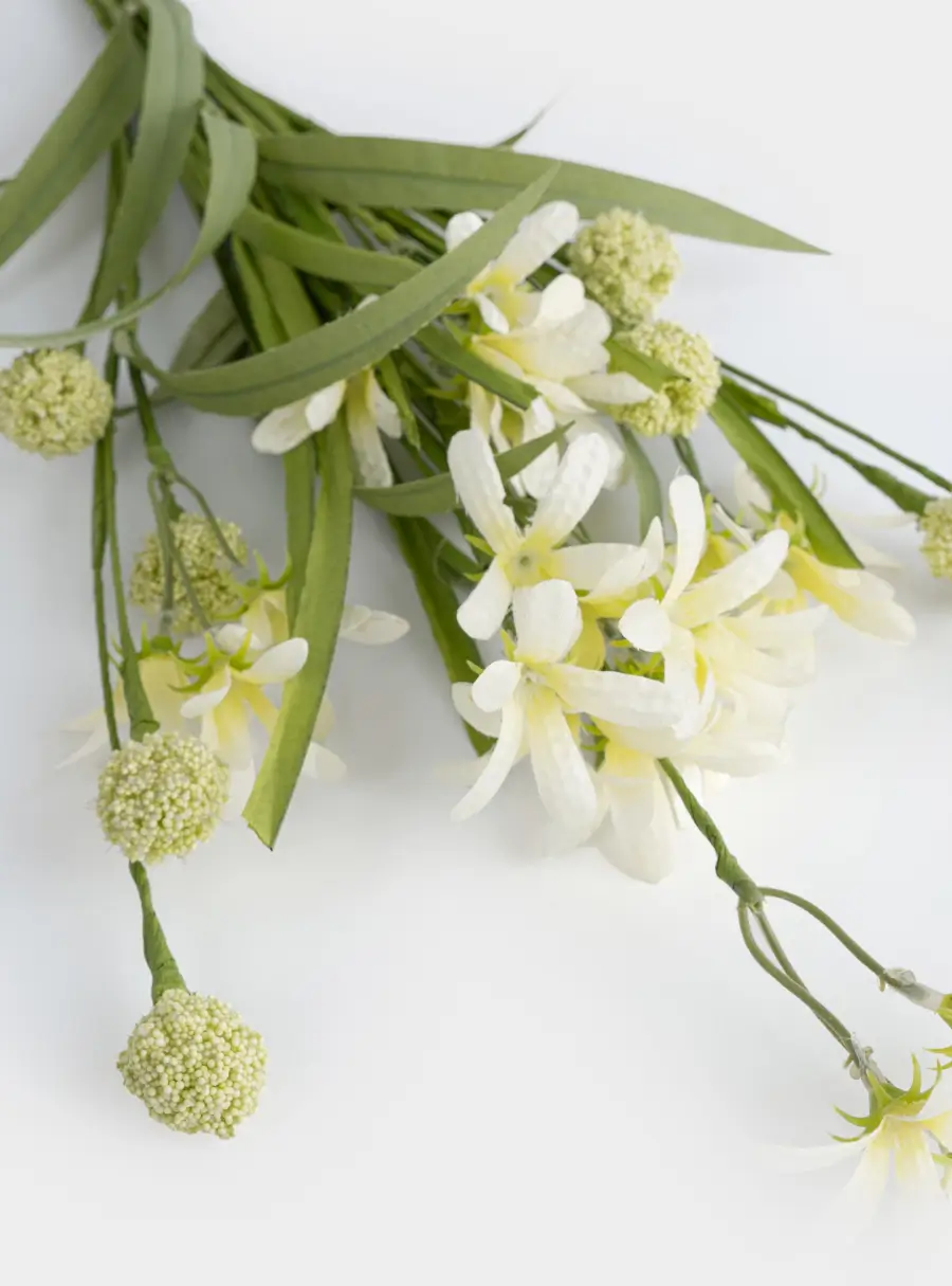 Ветка декоративная, 55 см, бумага/металл, Желтые цветы, Interior spring ,image-2