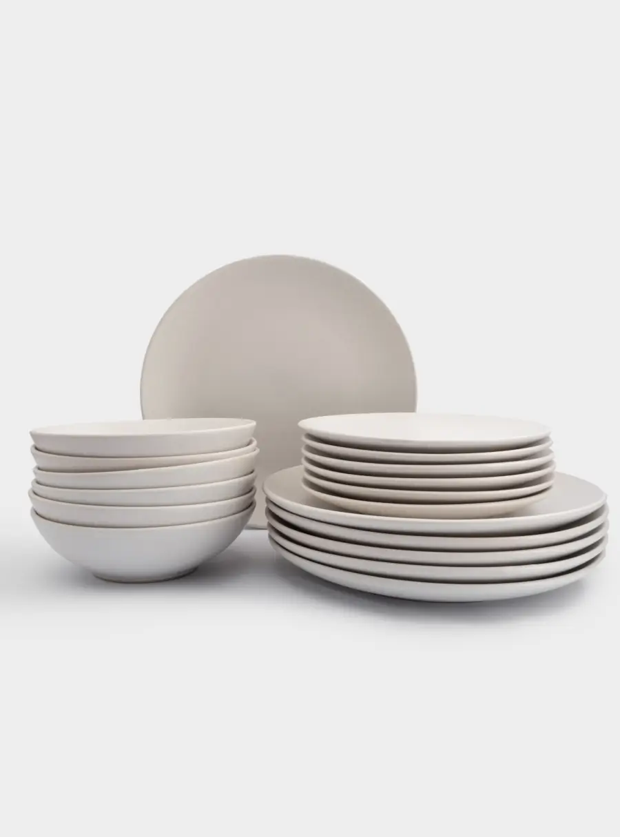 Сервиз обеденный, 6 перс, 18 пр, керамика, белый, в крапинку, Scanno, image-6