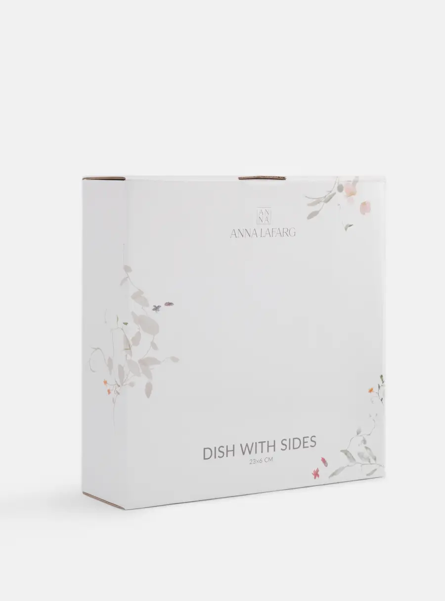 Блюдо, 23х6 см, с бортами, фарфор N, белое, Цветы и листья, Primrose, image-4