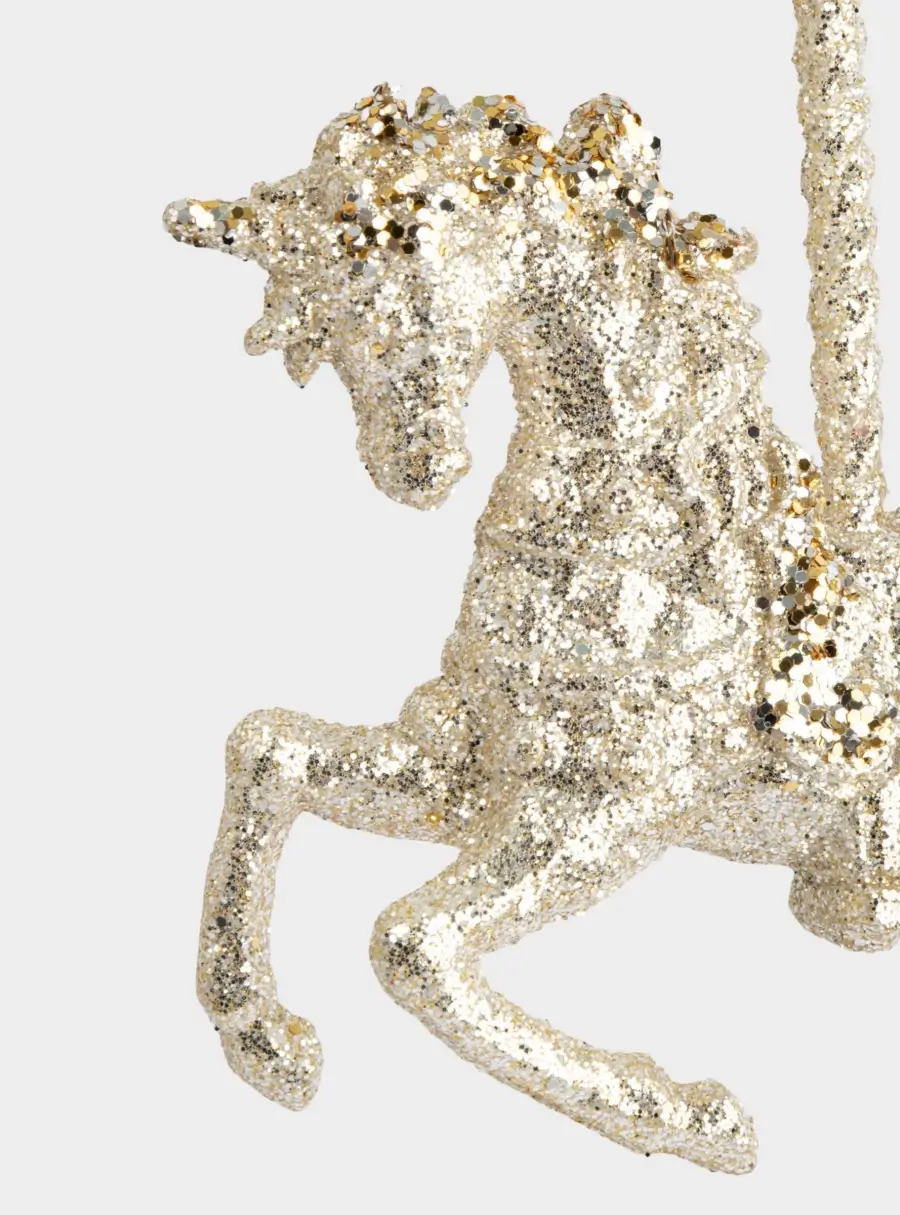 Игрушка елочная, 13х12 см, пластик, шампань, Лошадь, New year, image-2