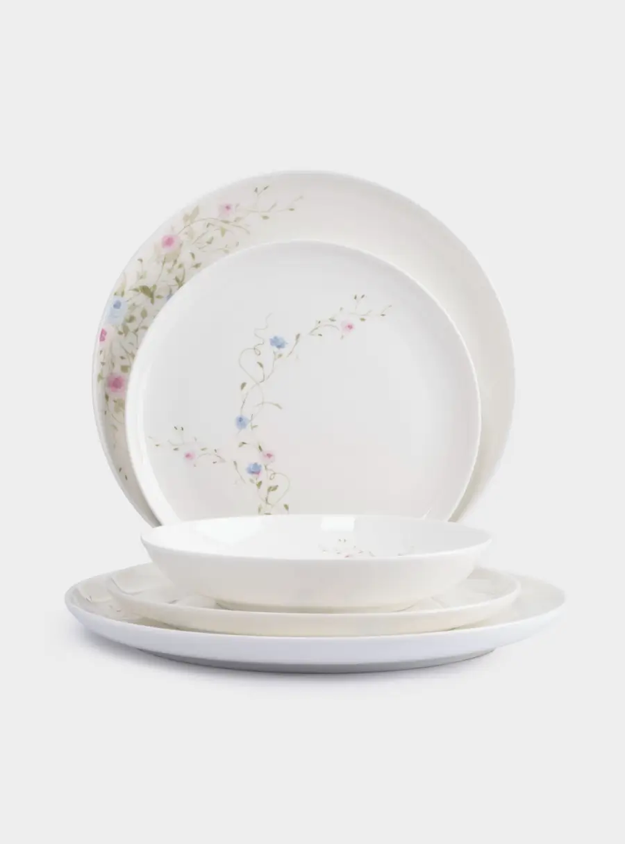 Сервиз обеденный, 6 перс, 18 пр, фарфор F, белый, Цветы, Gentle garden