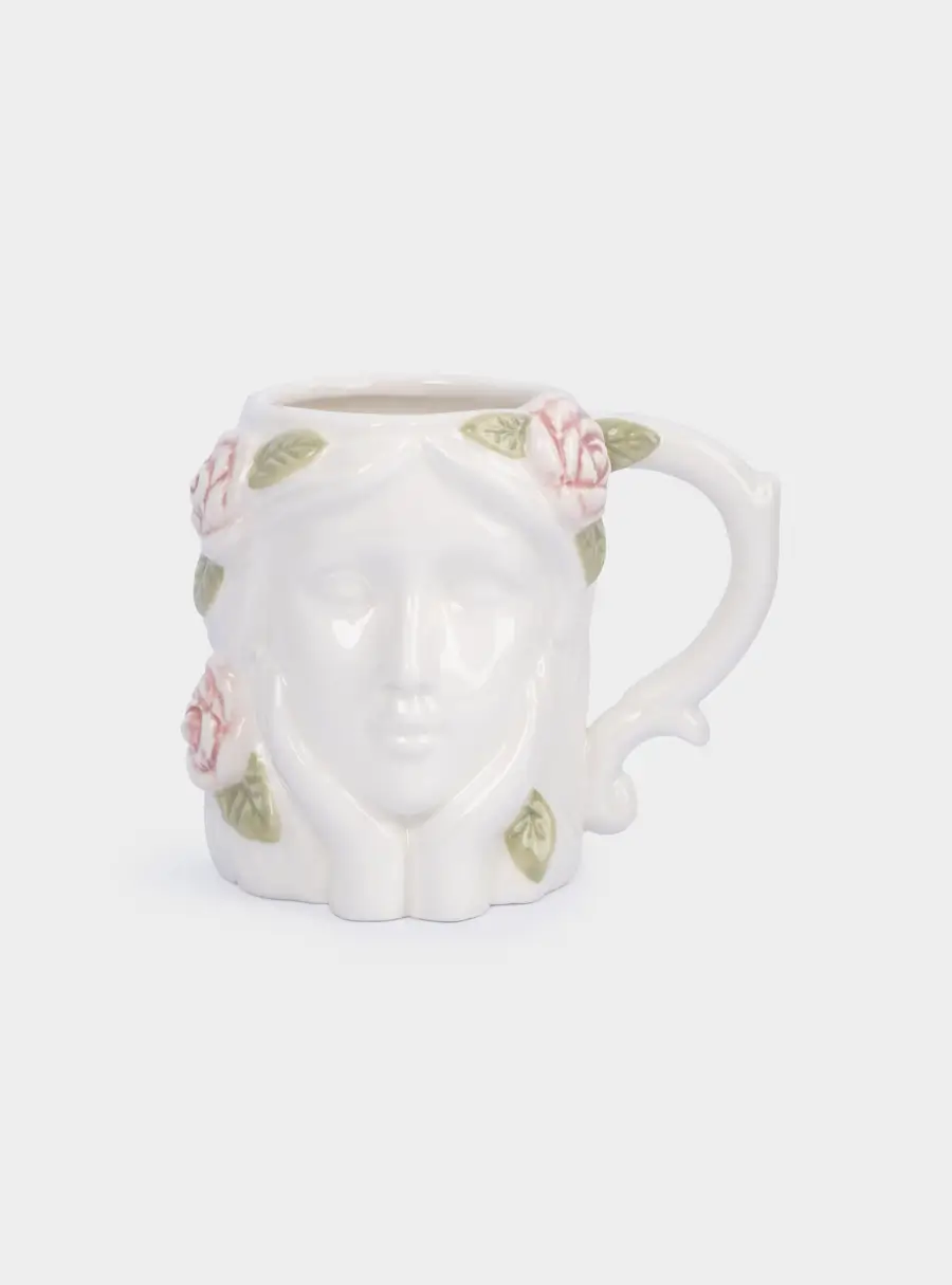 Кружка, 350 мл, керамика, молочная, Девушка с тюльпанами, Tulip ,image-0