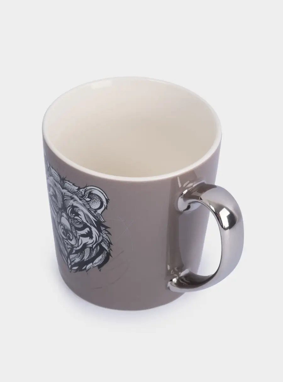 Кружка, 500 мл, фарфор N, коричнево-серебристая, Медведь, Graphics, image-4