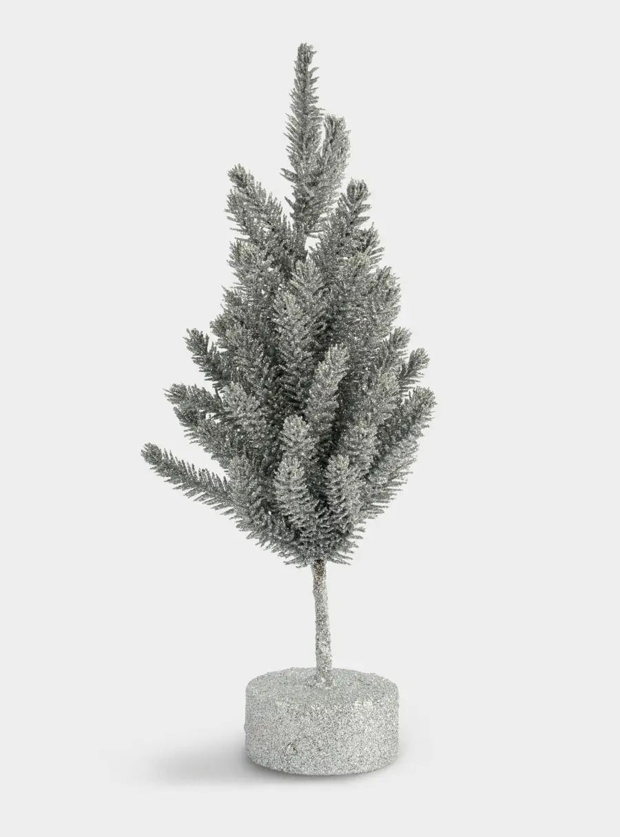 Ель искусственная, 30 см, полиэтилен, серебристая, New year  ,image-0
