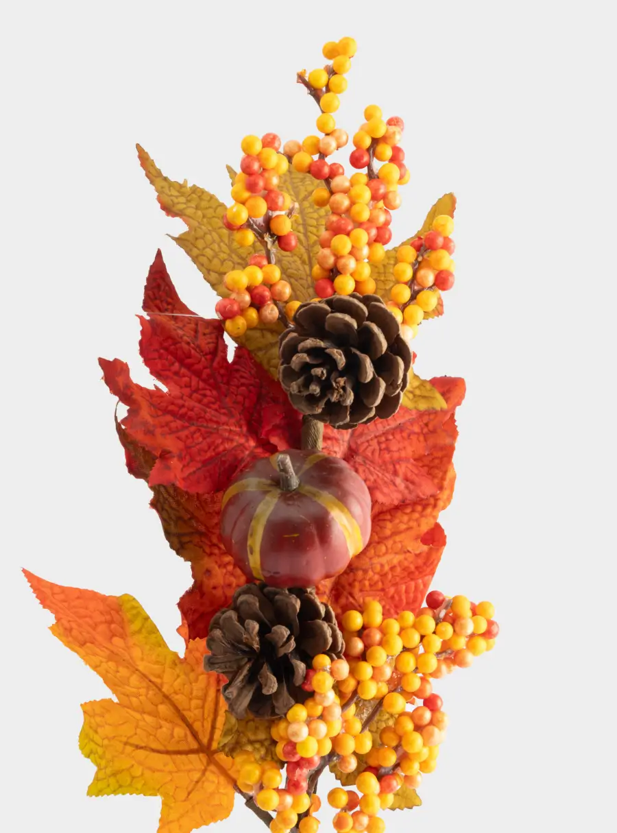 Ветка декоративная, 54 см, полиэстер/пенопласт, Букет с тыквой, Bright pumpkin ,image-1