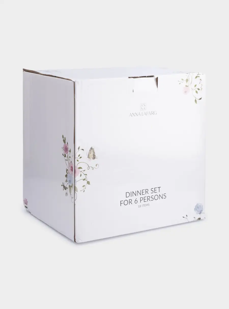 Сервиз обеденный, 6 перс, 18 пр, фарфор F, белый, Цветы, Gentle garden, image-9