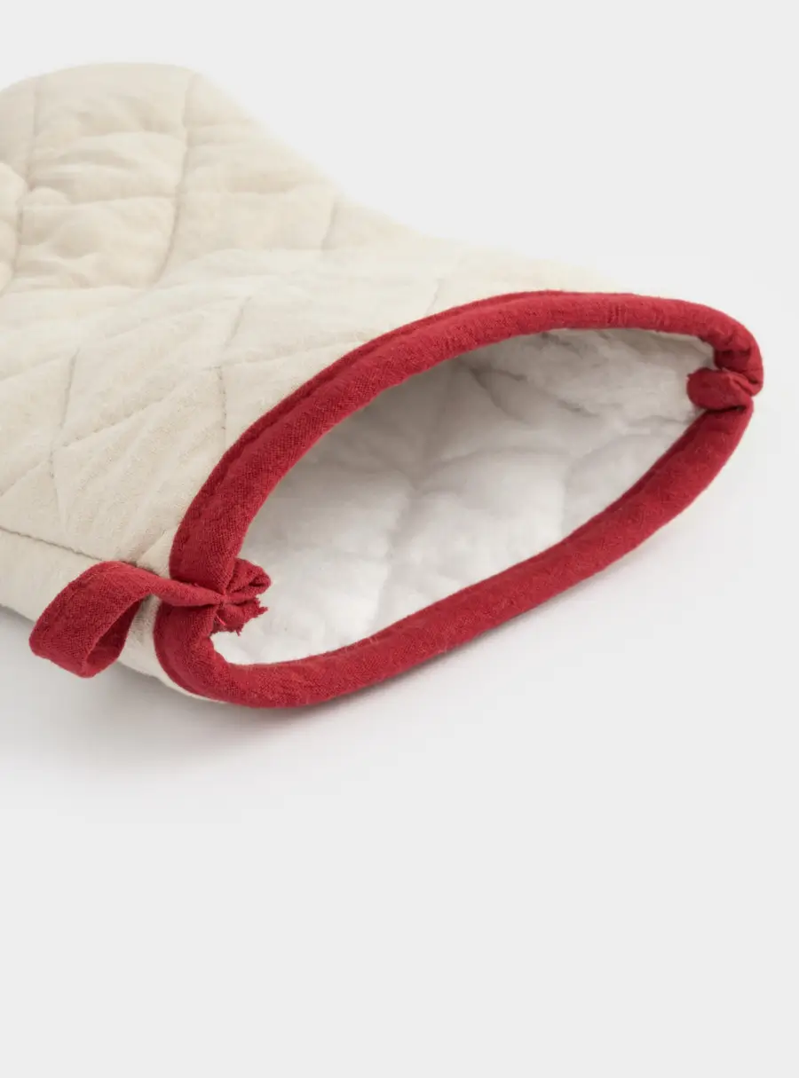 Прихватка-варежка, 18x30 см, хлопок, серо-бежевая, Олень в шарфе, Deer, image-4