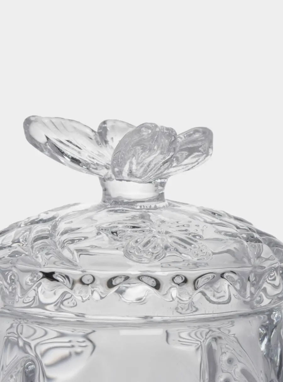 Сахарница, 11 см, 120 мл, с ложкой, стекло/сталь, Бабочка, Butterfly, image-4