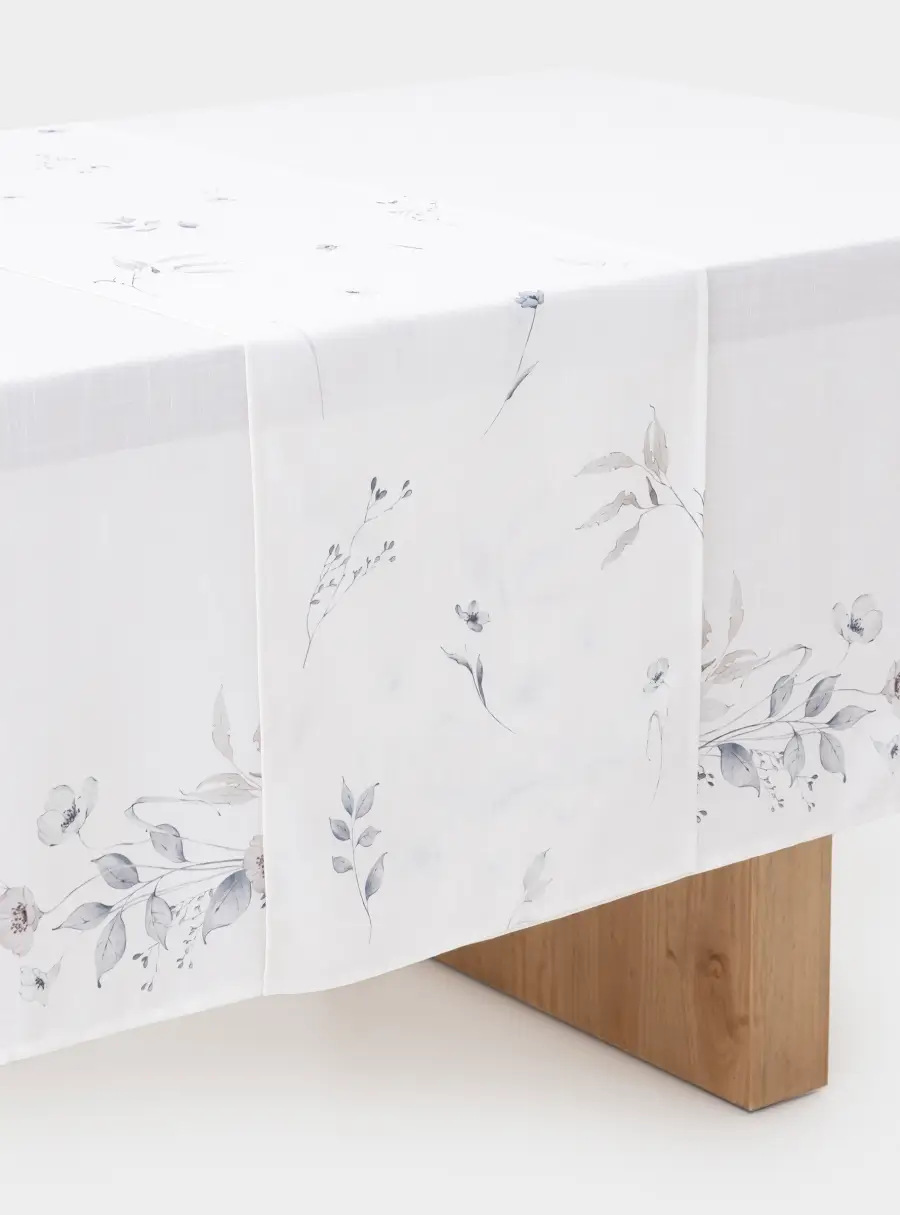 Дорожка настольная, 40х160 см, полиэстер, молочная, Полевые цветы, Flower melody ,image-1