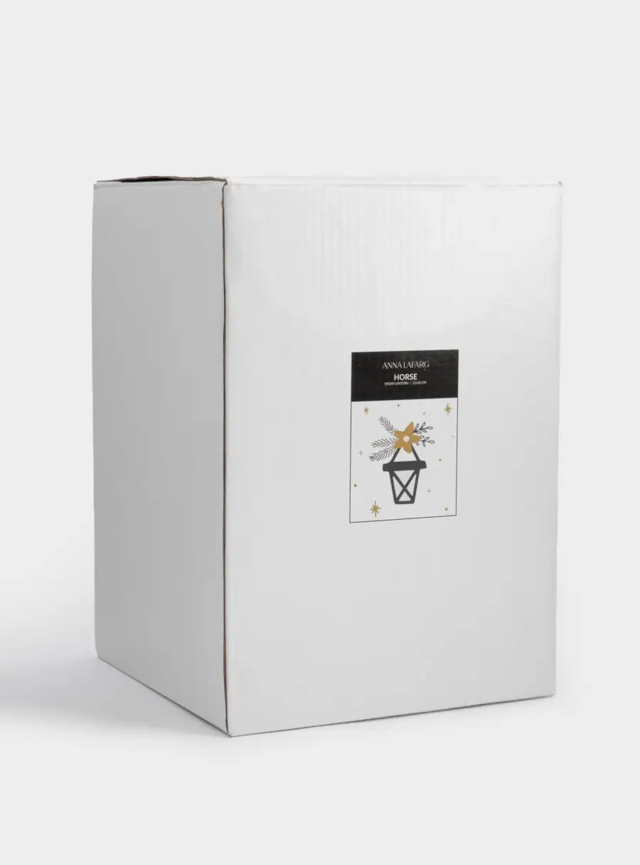 Снежный фонарь, 18 см, с подсветкой, пластик, золотистый, Лошадь в шаре, Horse, image-5