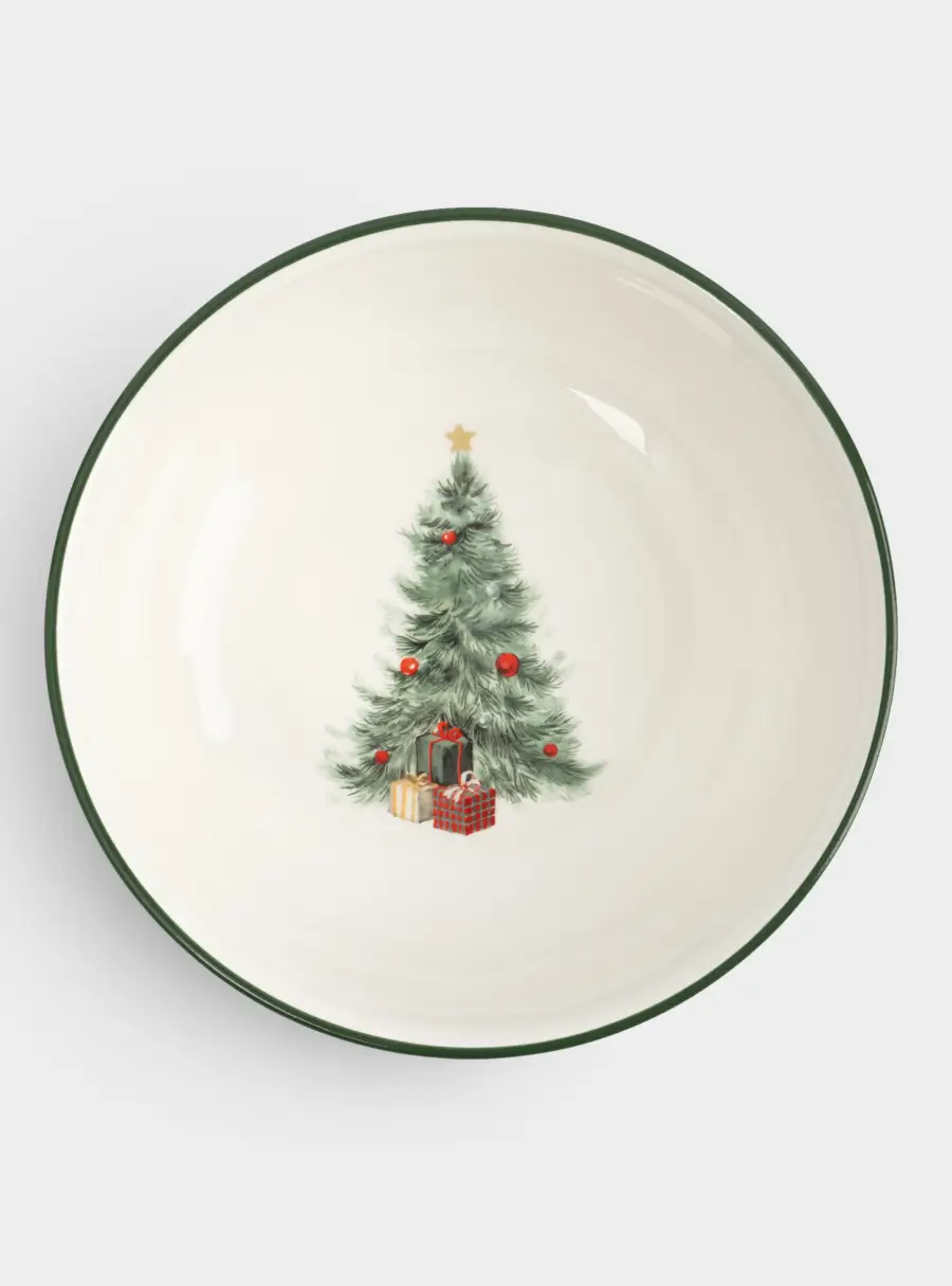 Салатник, 16х6 см, 750 мл, керамика, зеленый, Лошадка и елка, Festival ,image-1