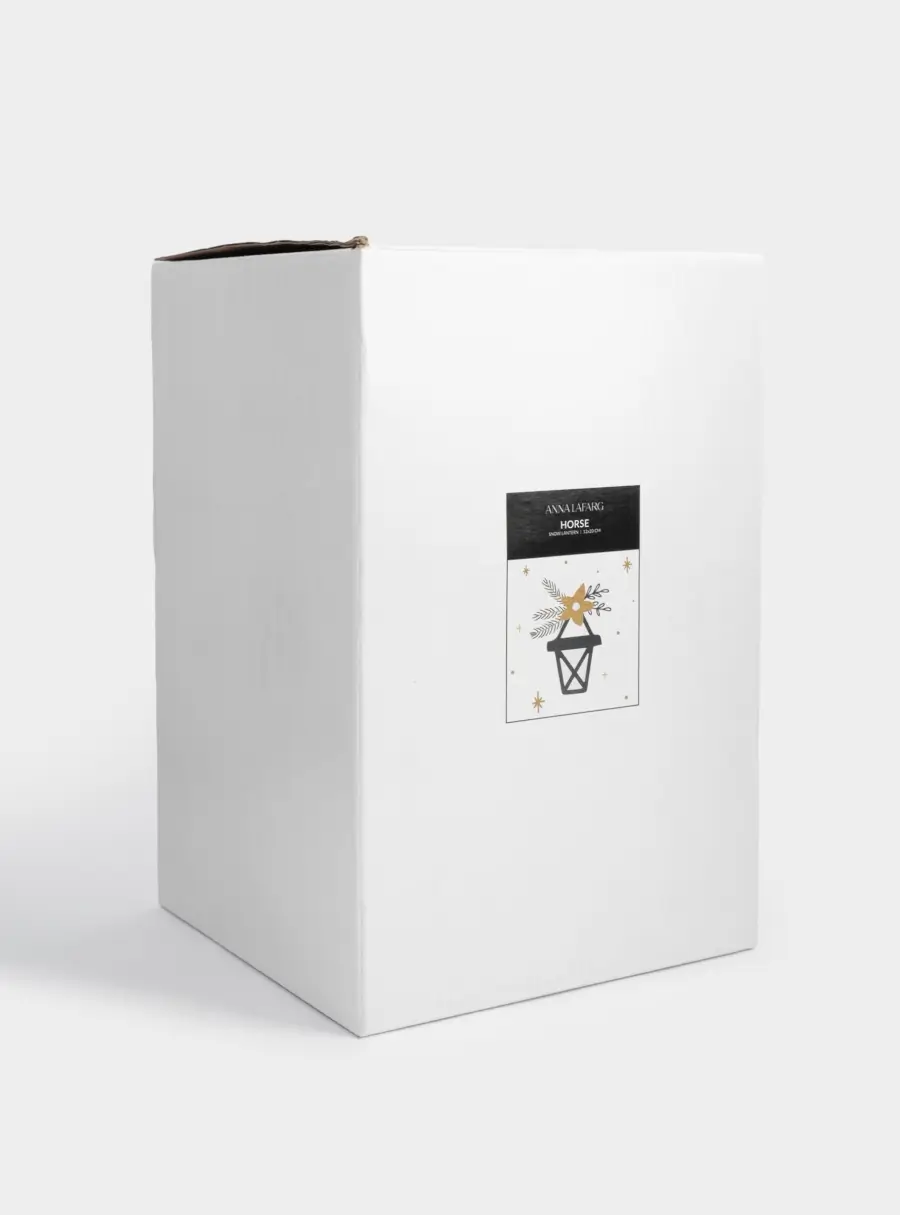 Снежный фонарь, 20 см, с подсветкой, пластик, белый, Лошадь под куполом, Horse, image-5