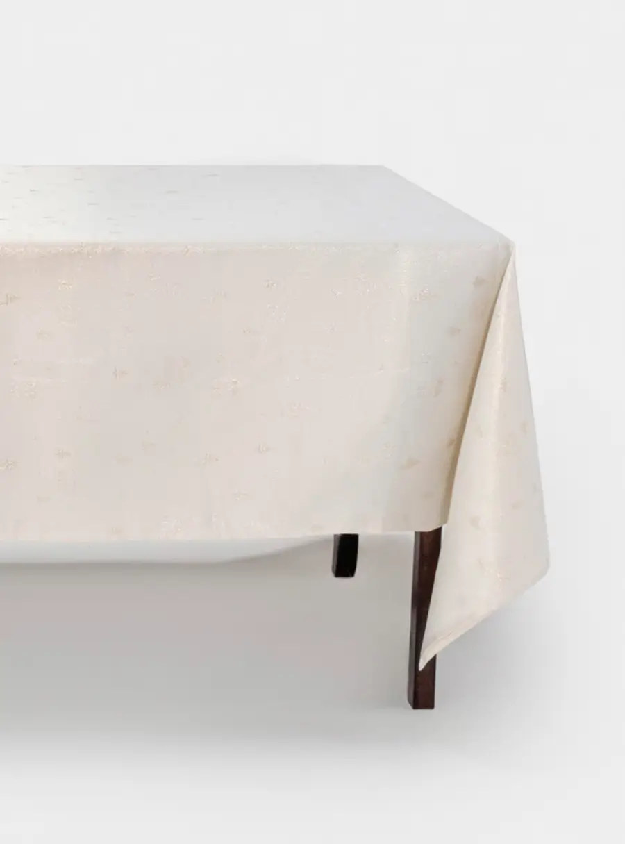 Скатерть, 170х250 см, жаккард, полиэстер, молочная, Золотистые дома, Townlet ,image-0