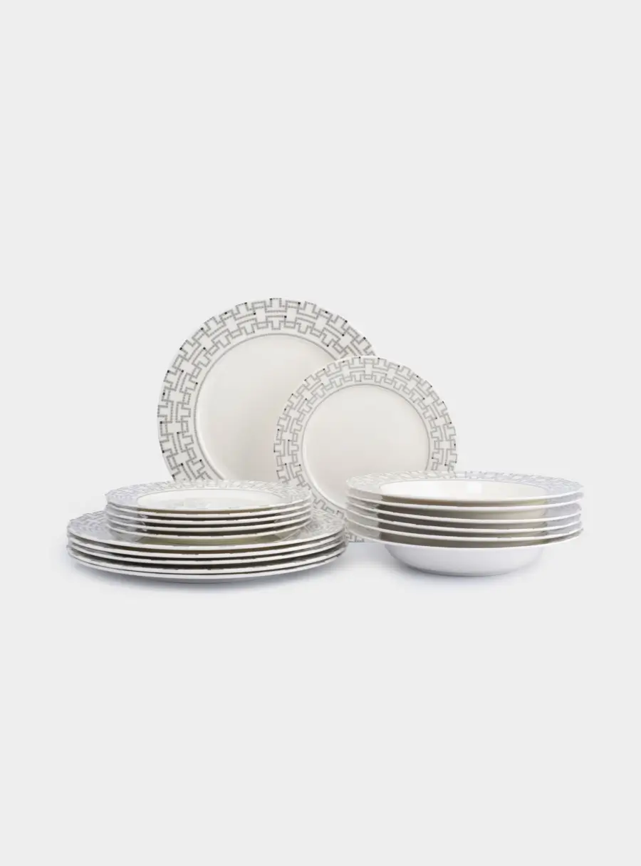 Сервиз обеденный, 6 перс, 18 пр, фарфор F, белый, Орнамент, Greco, image-7