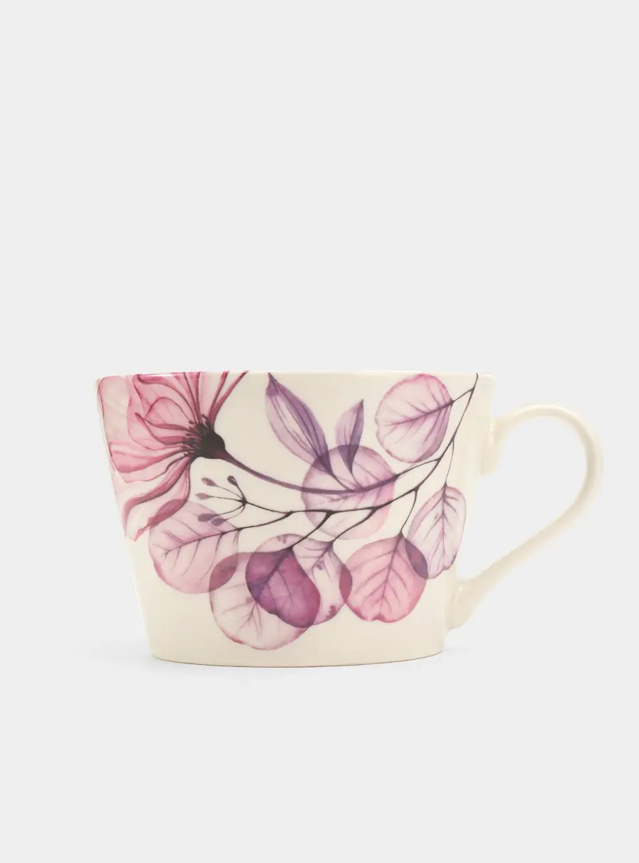 Кружка, 480 мл, фарфор N, белая, Азалия бордовая, Magic flowers ,image-1