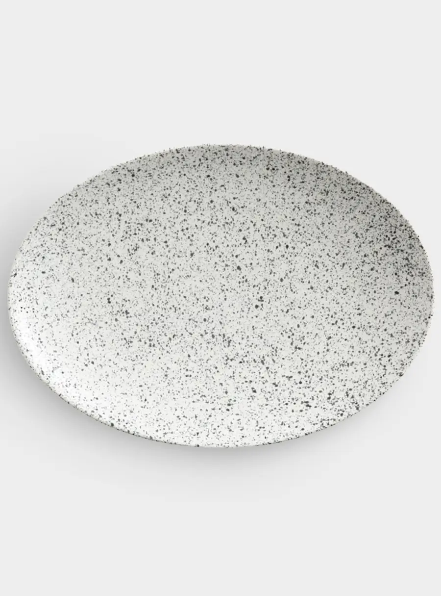 Тарелка овальная, 30x22 см, пепел, Икра