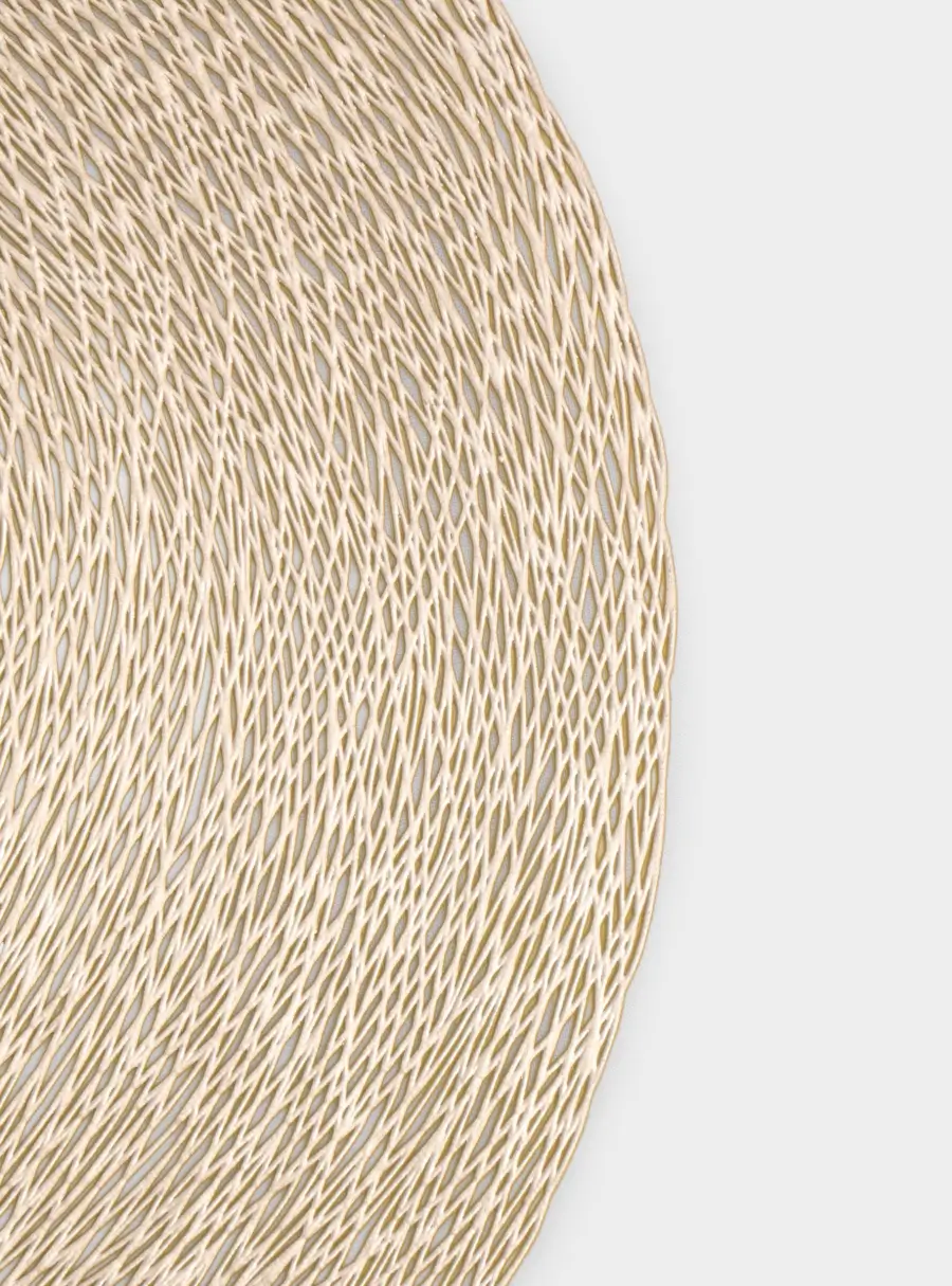 Салфетка под приборы, 38 см, ПВХ, круглая, шампань, Positano ,image-1