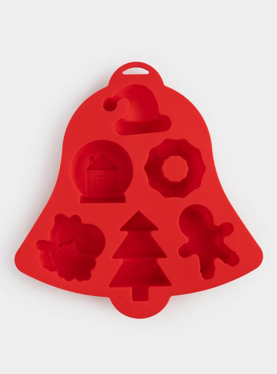 Форма для выпечки кексов, 21х20 см, 6 отд, силикон, красная, Колокольчик, Muffin ,image-1