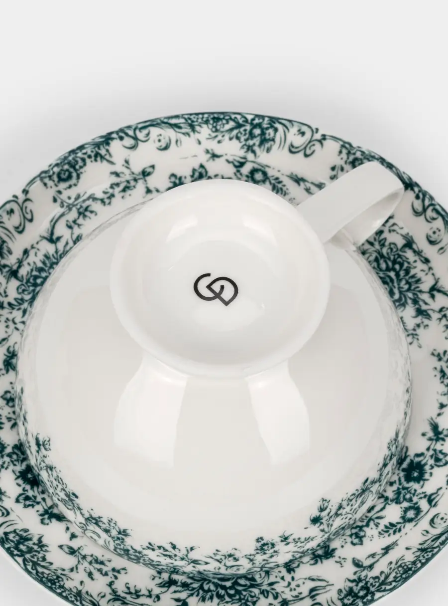 Пара чайная, 1 перс, 2 пр, 200 мл, фарфор P, бело-синяя, Rosetta ,image-3