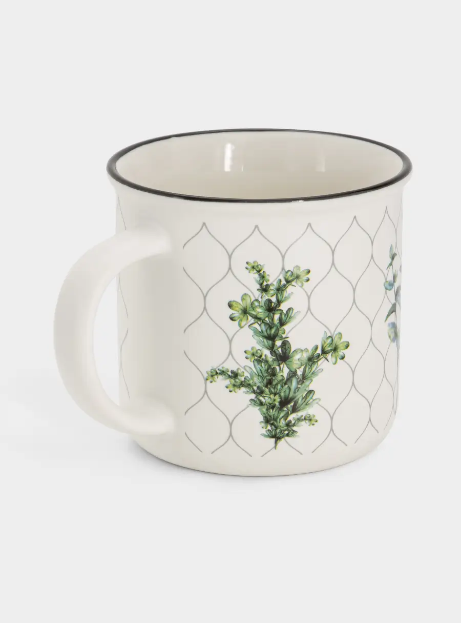 Кружка, 400 мл, фарфор N, белая, Зеленые ветки, Herbarium ,image-3