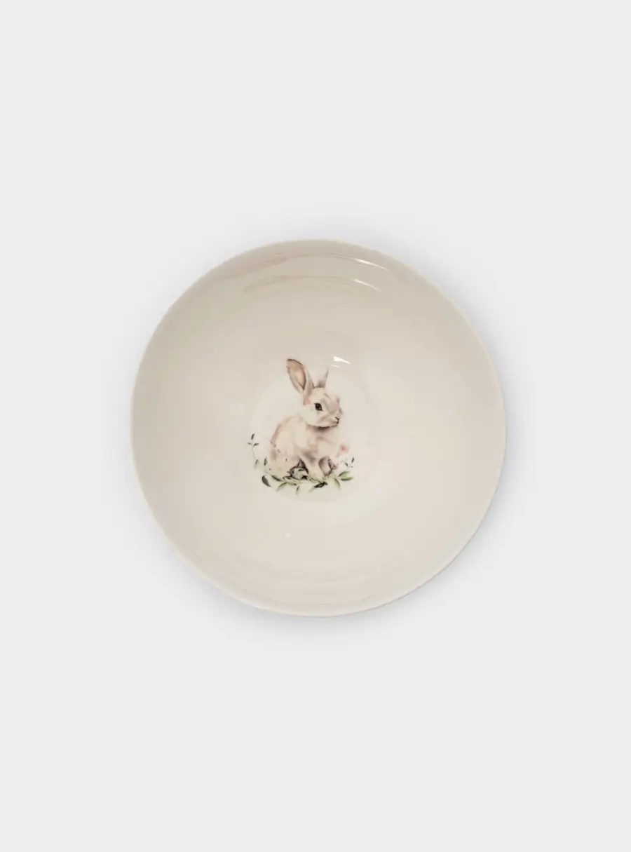 Салатник, 16х7 см, 700 мл, фарфор N, белый, Кролик в цветах, Bunny ,image-3