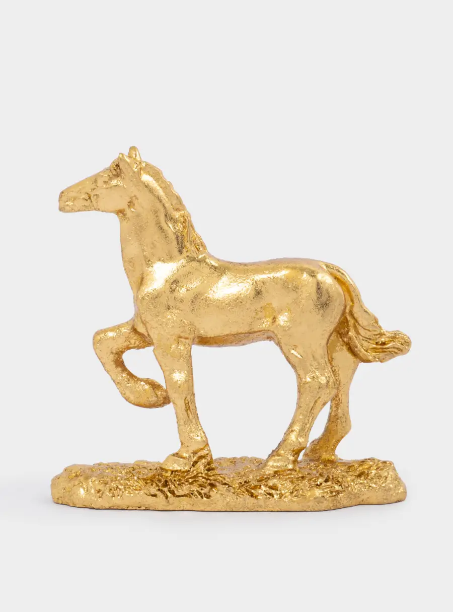Статуэтка, 9 см, полирезин, золотистая, Лошадь, Horse ,image-0