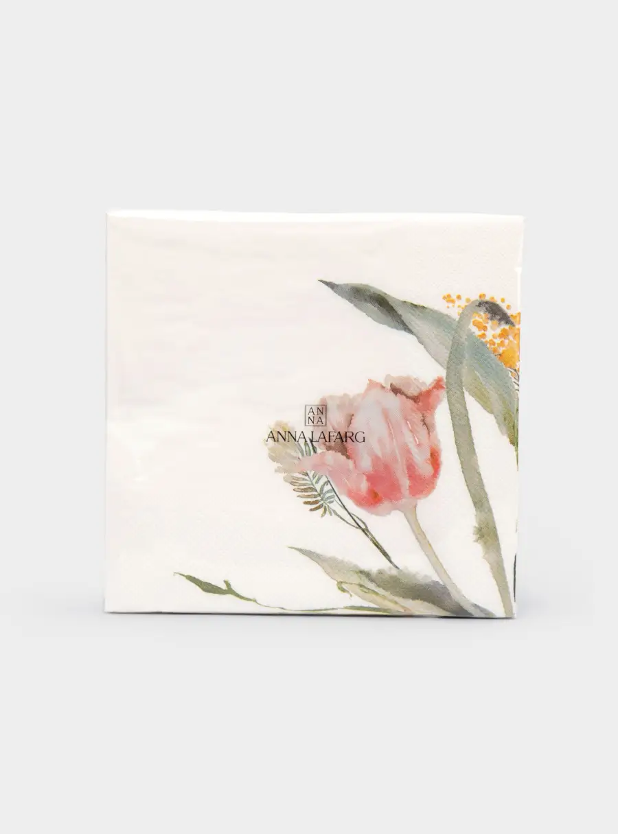 Салфетки бумажные, 33х33 см, 20 шт, квадратные, белые, Тюльпан, Bouquet ,image-1