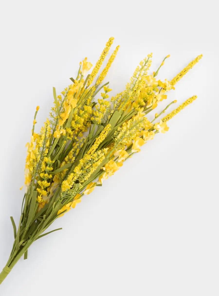 Ветка декоративная, 59 см, пластик/металл, Желтый букет, Interior spring ,image-1