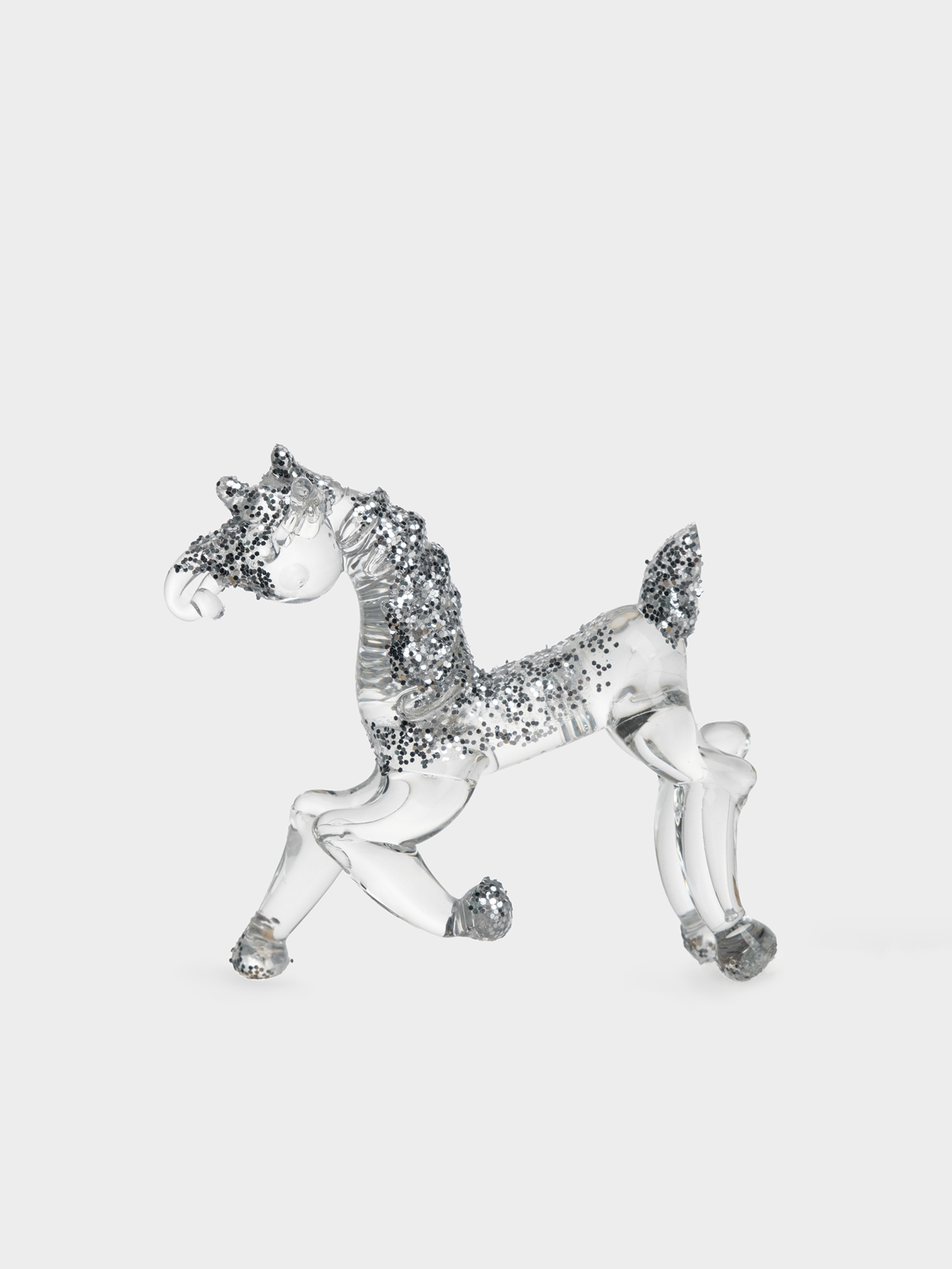 Статуэтка, 10х7 см, стекло, серебристая, Лошадка, Horse, image-0