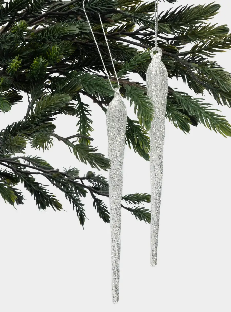 Игрушка елочная, 20 см, 2 шт, стекло, шампань, Сверкающая сосулька, Event, image-3