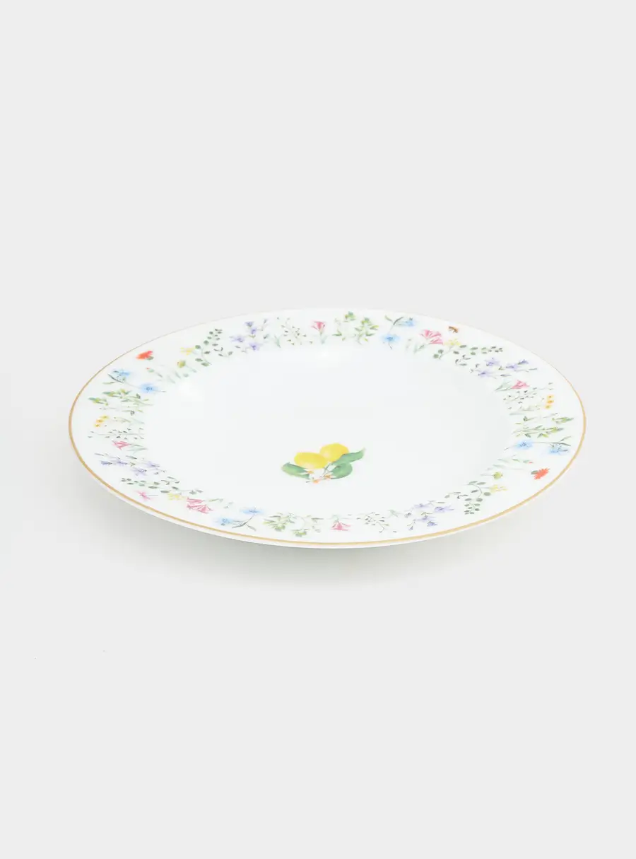 Тарелка суповая, 21,5 см, Цветы и лимоны ,image-2