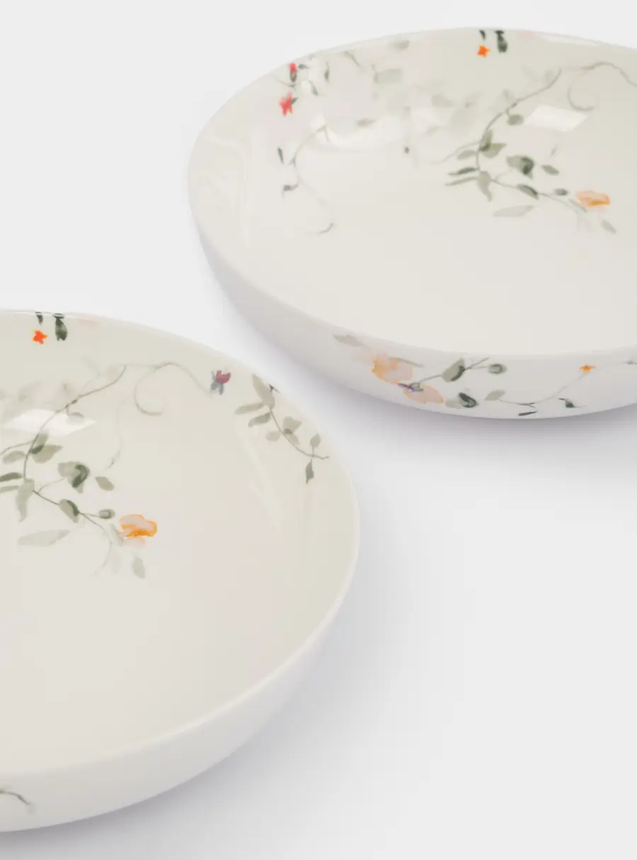 Тарелка суповая, 20х6 см, 780 мл, 2 шт, фарфор N, белая, Цветы и листья, Primrose, image-5