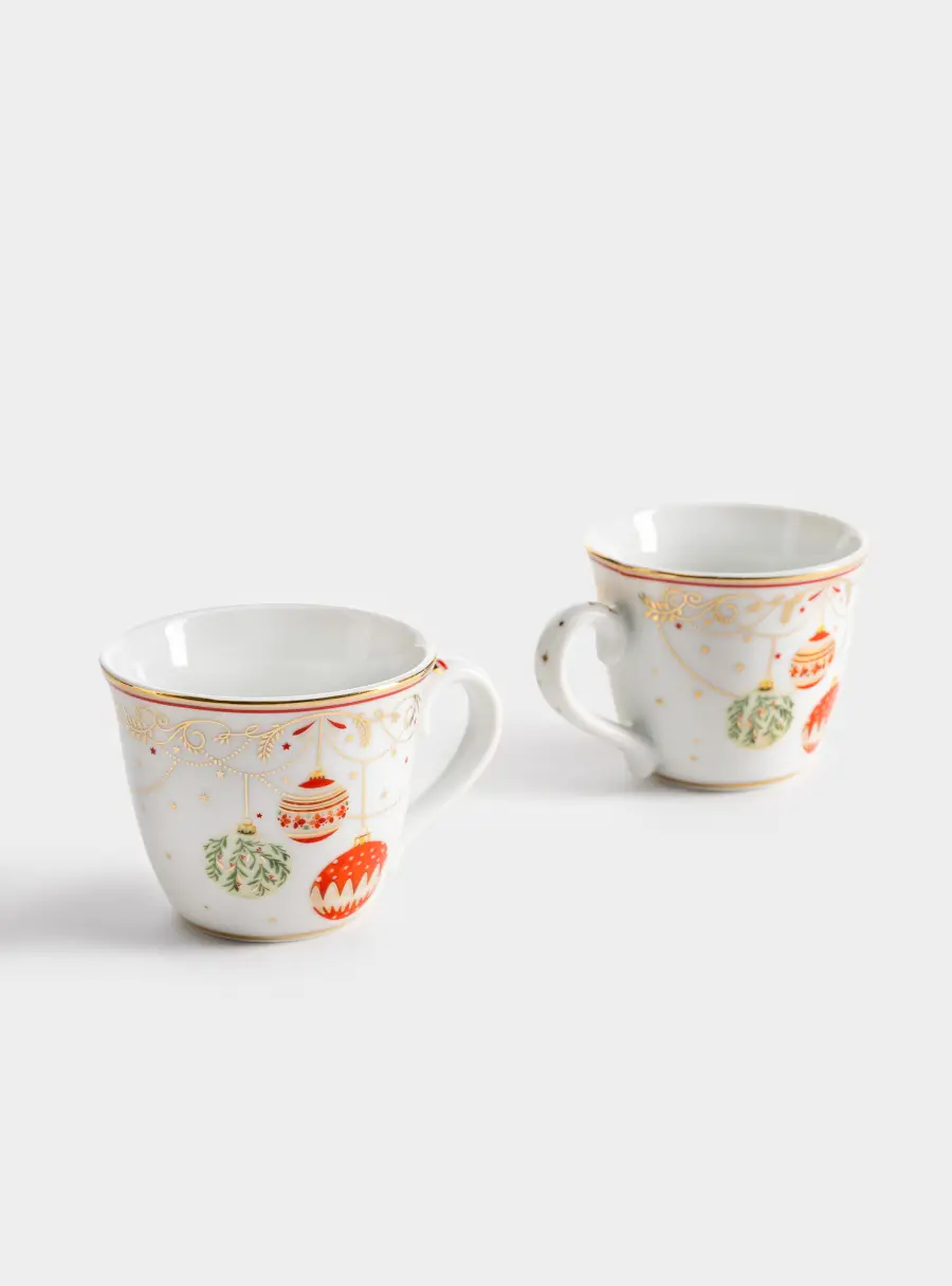 Пара кофейная, 2 перс, 4 пр, 80 мл, фарфор P, белая, Новогодние шары, Christmas Eve, image-7