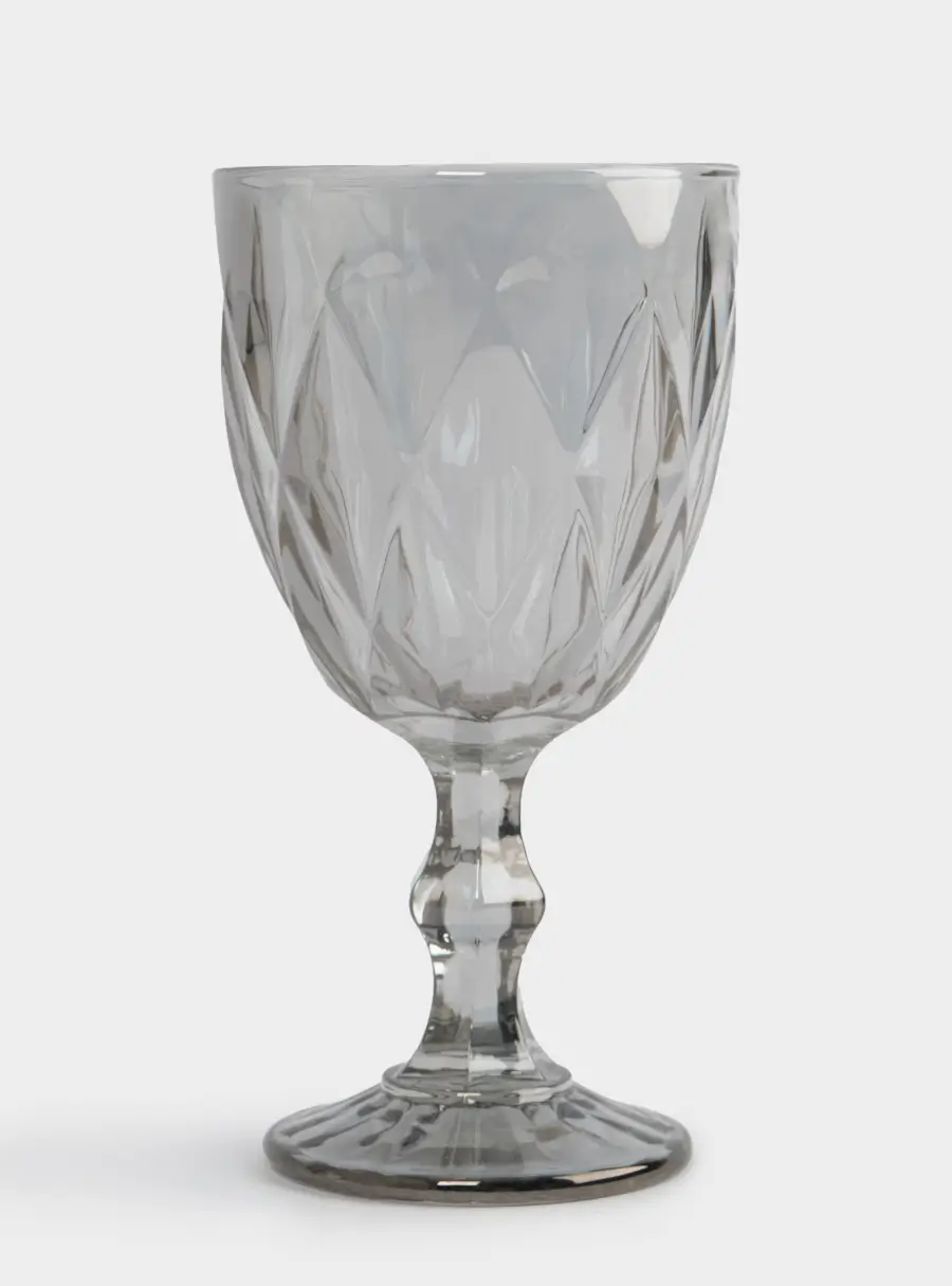 Бокал-кубок для вина, 300 мл, стекло, серый, Diamond color ,image-1