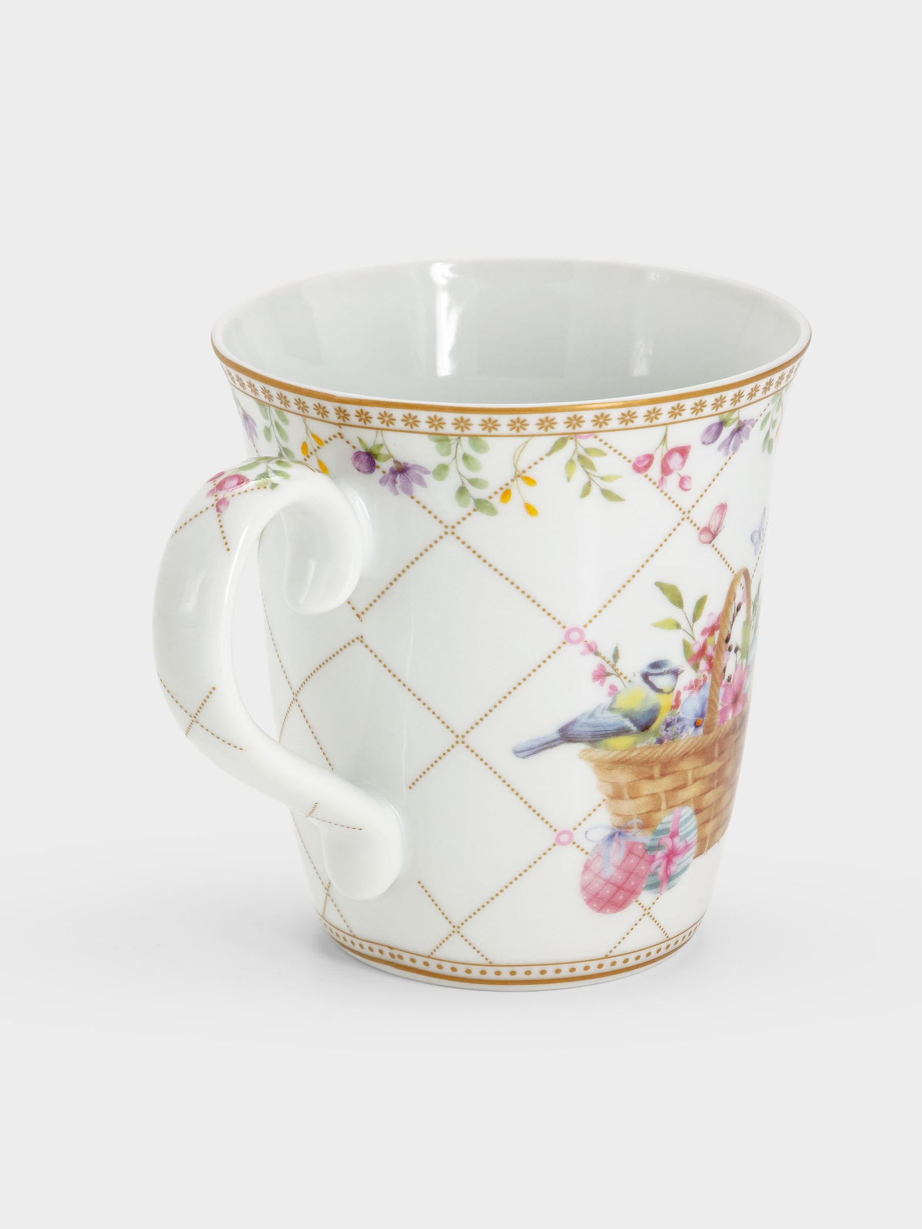 Кружка, 275 мл, фарфор P, белая, Корзина с цветами, Spring Bloom, image-1