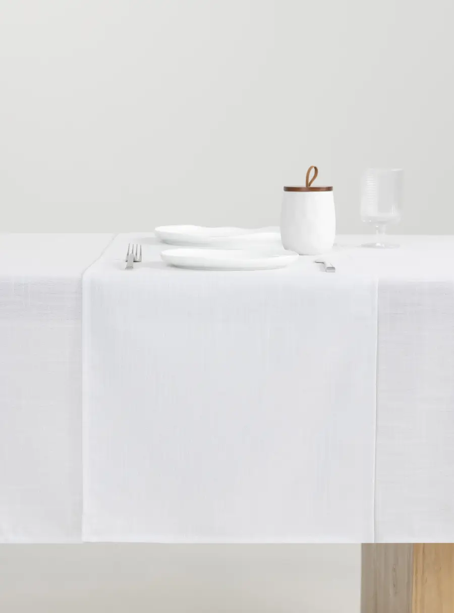 Дорожка настольная, 40х160 см, полиэстер, бело-серебристая, Floe ,image-0