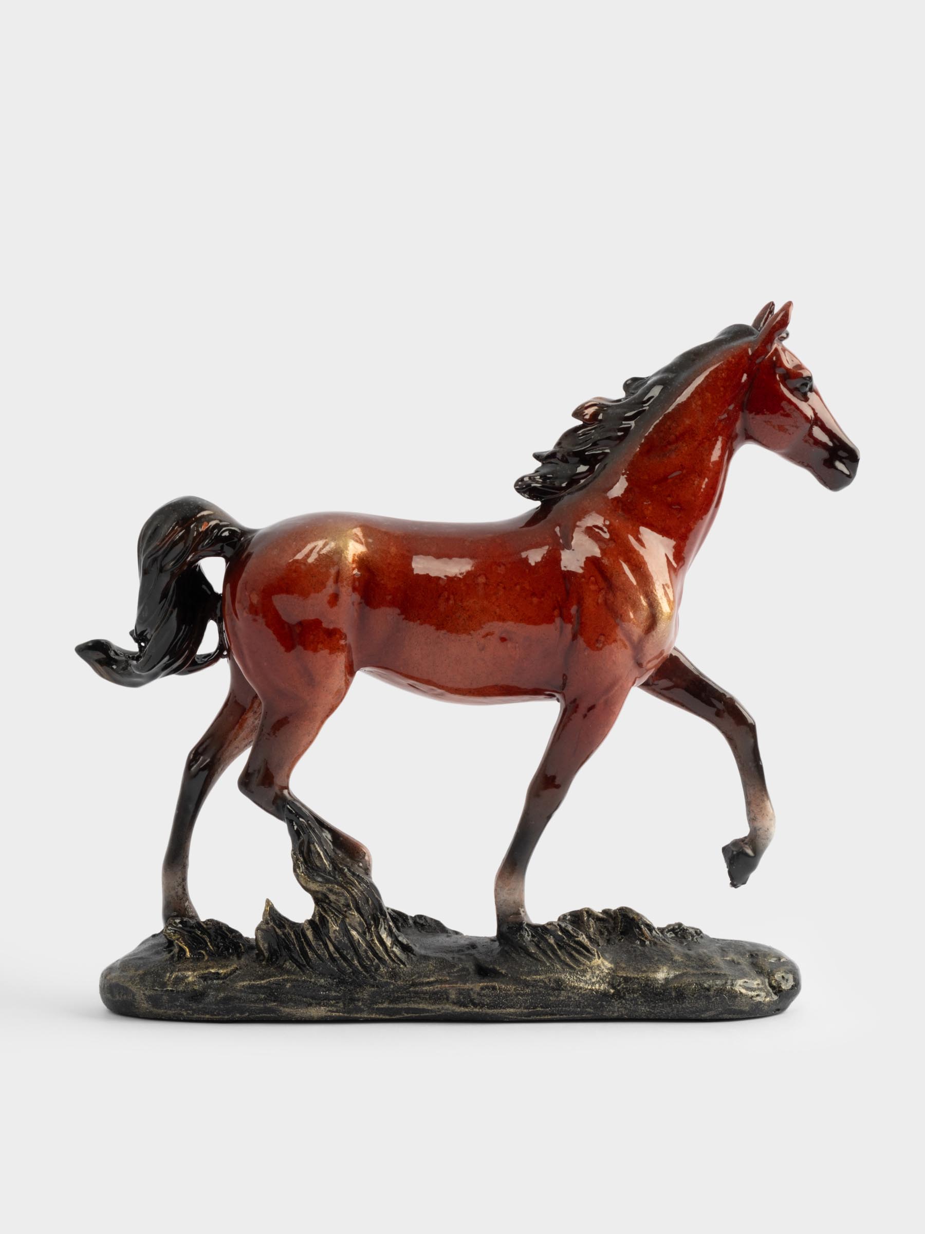 Статуэтка, 22 см, полирезин, коричневая, Бегущая лошадь, Horse, image-1