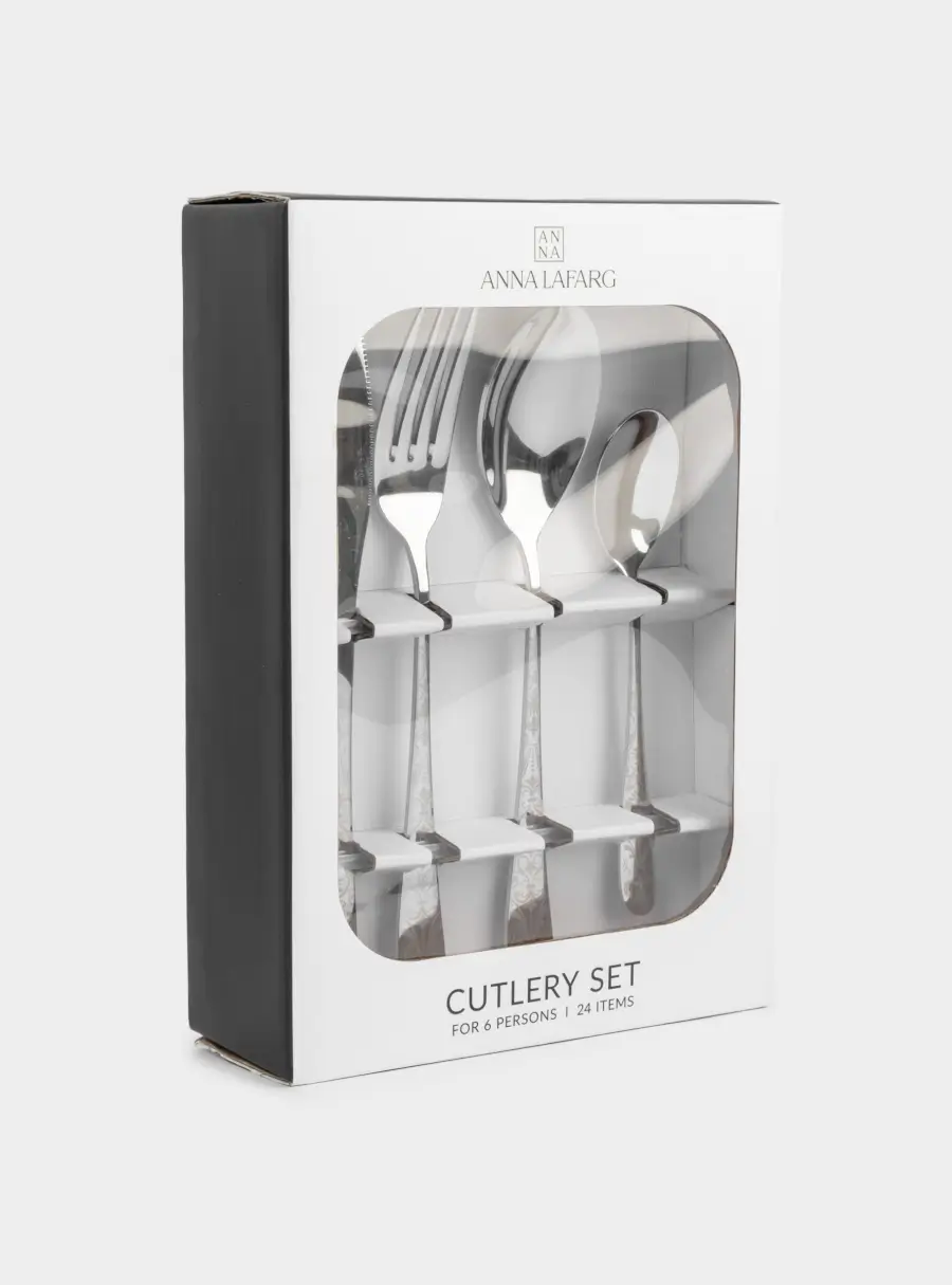 Столовые приборы, 6 перс, 24 пр, сталь, серебристые, Узоры, Valetta, image-4