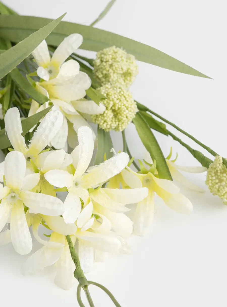 Ветка декоративная, 55 см, бумага/металл, Желтые цветы, Interior spring ,image-3