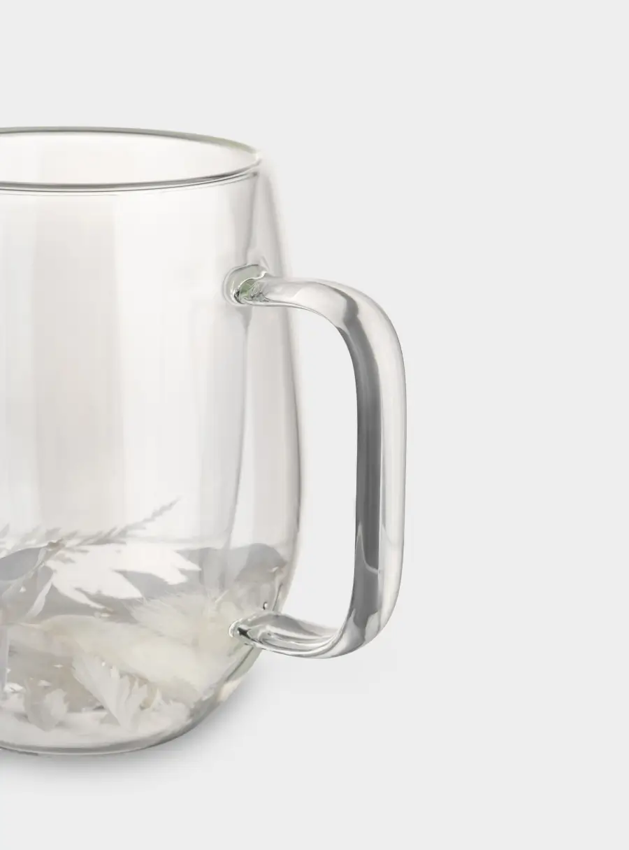 Кружка, 330 мл, стекло Б, с сухоцветами внутри, Белые цветы, Wind-mystery ,image-3