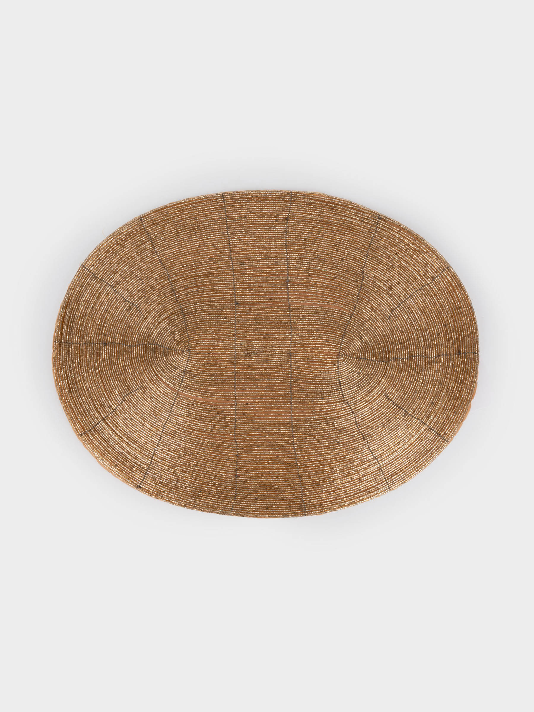 Салфетка под приборы, 31х41 см, бисер, овальная, шампань, Bijou, image-0