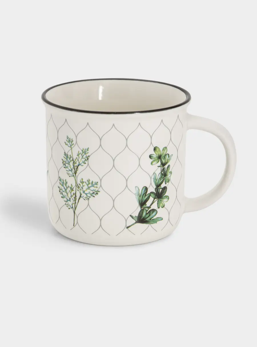 Кружка, 400 мл, фарфор N, белая, Зеленые ветки, Herbarium ,image-0