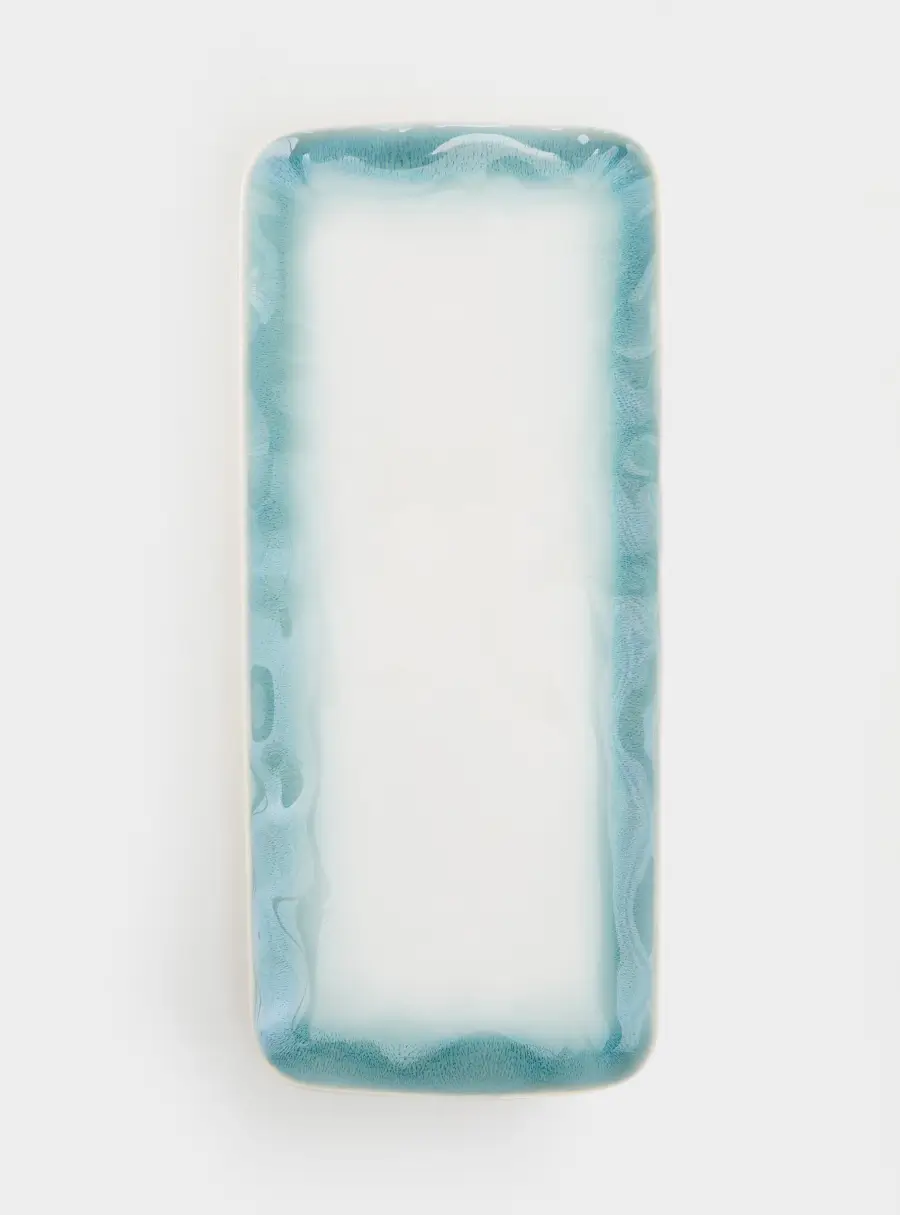 Блюдо, 36x16 см, прямоугольное, голубое, Nuances, image-1