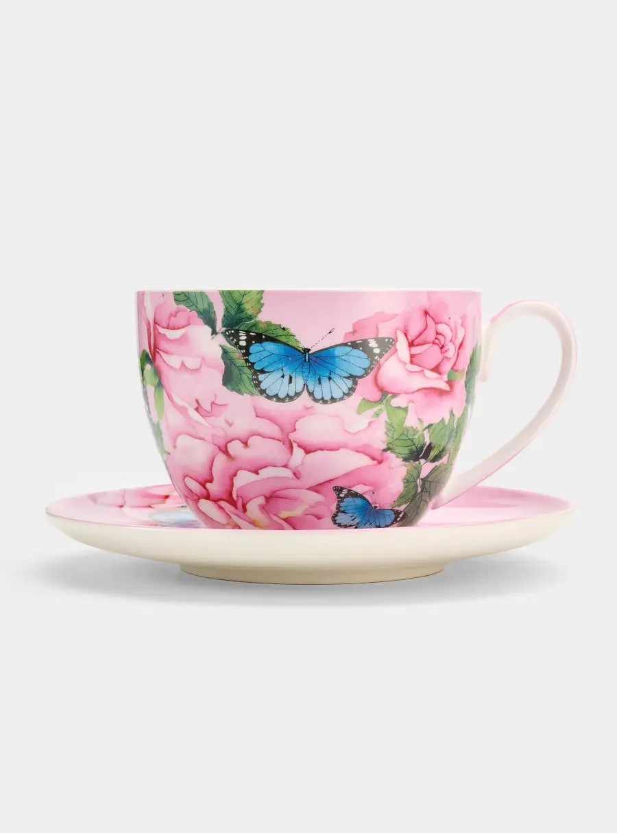 Пара чайная, 400 мл, фарфор P, Розы ,image-1